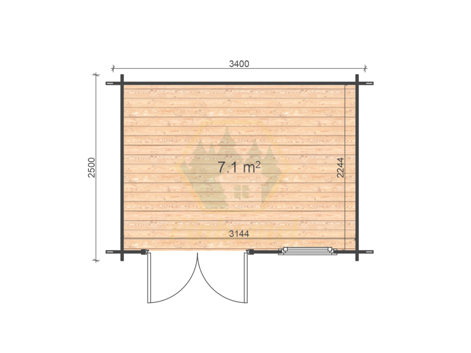 ERNA - 2.5 x 3.4m, 44mm  
