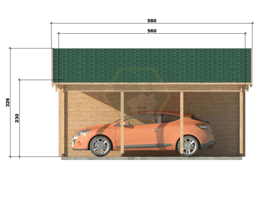 GARAGEM COM TELHEIRO 6.8x5.6m-44mm  
