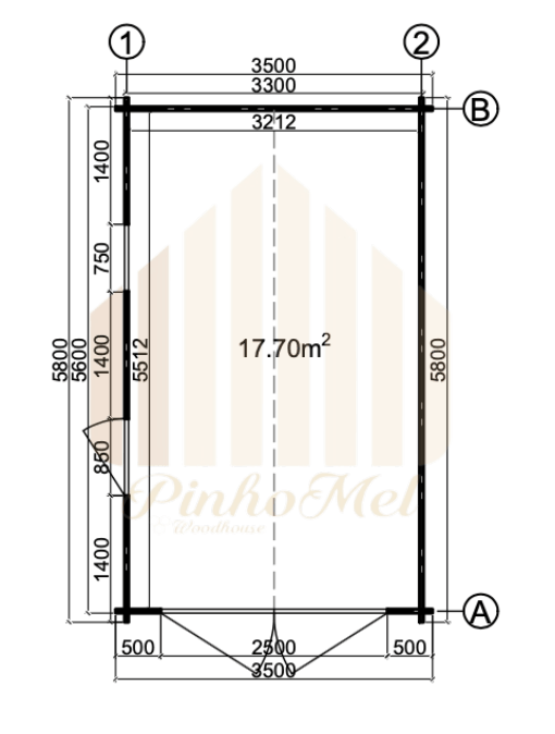 PINHOMEL14 - 3.5x5.8m, 44mm     