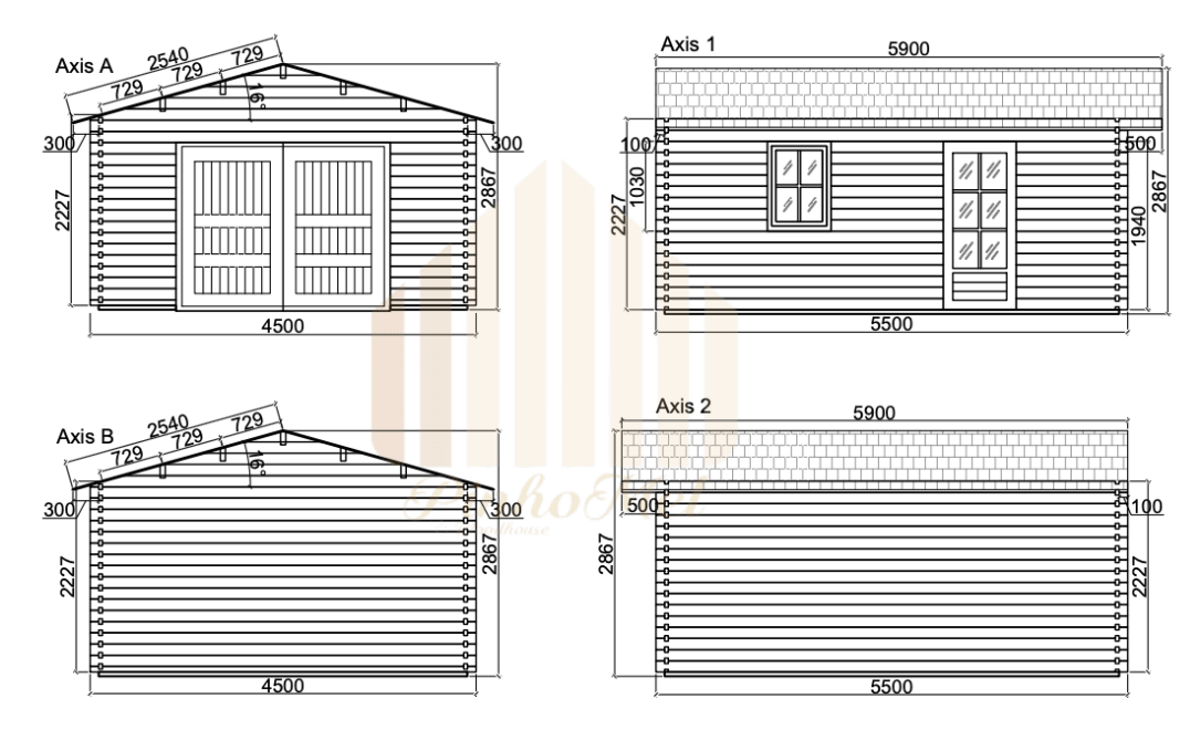 PINHOMEL14 - 4.5x5.5m, 44mm     