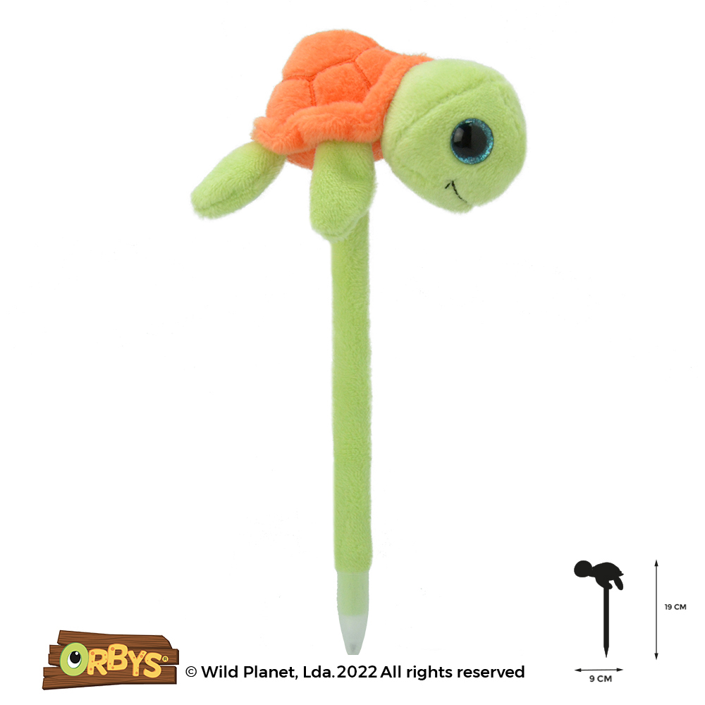 Caneta de Peluche Tartaruga Verde Orbys