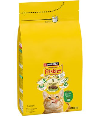 Alimento Seco para Gato Friskies - Coelho e Frango 1,5kg